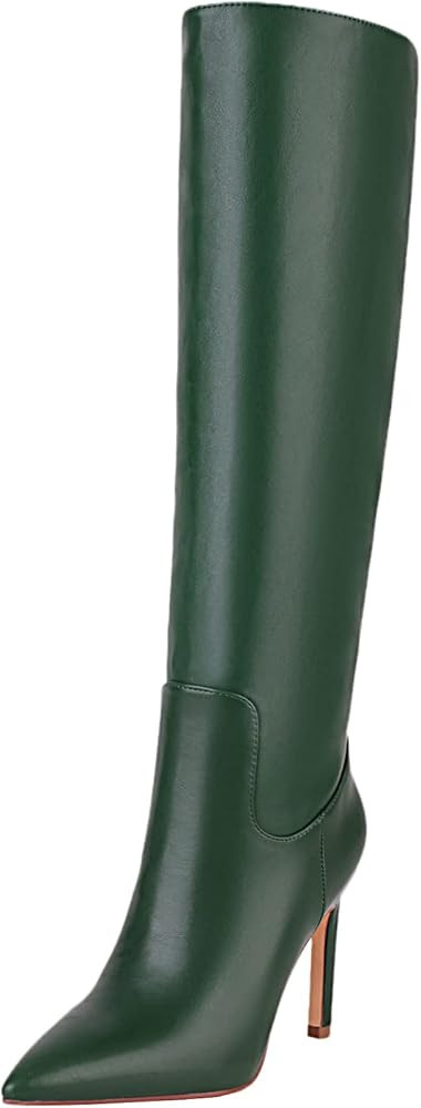 sun gurg Women's Knee High Boots Stiletto High Heels Sexy Zipper Knee Boots | Amazon (US)