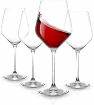 JoyJolt Layla Red Wine Glasses, Set of 4 Italian Wine Glasses, 17 oz Clear Wine Glasses – Made ... | Amazon (US)
