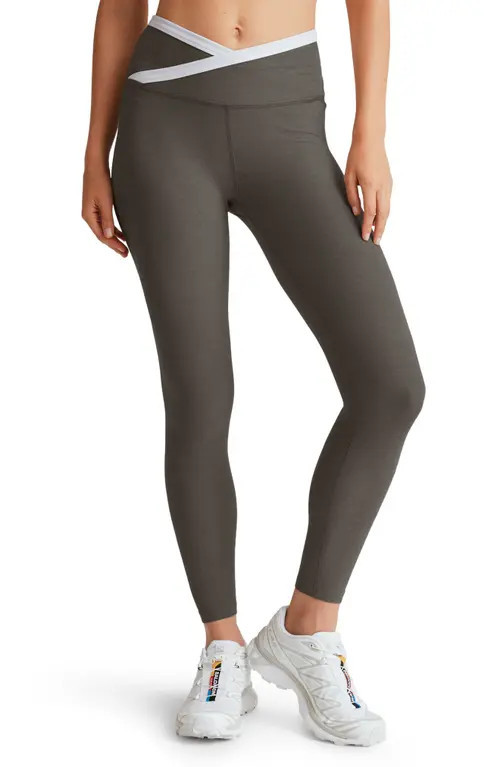 Beyond Yoga Spacedye Outlines High Waist Midi Leggings in True Gray Heather/cl at Nordstrom, Size X-Small | Nordstrom