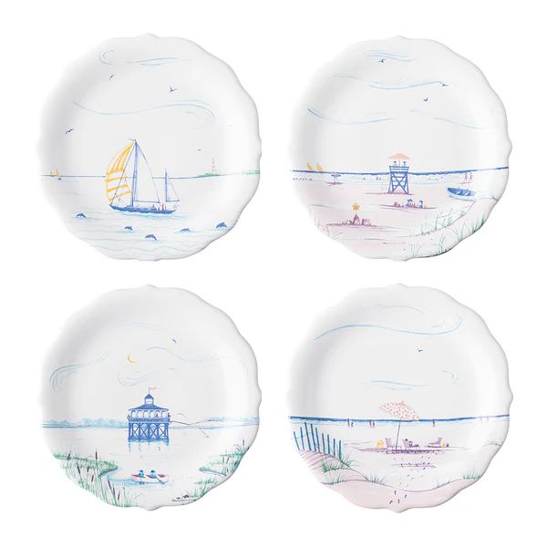Country Estate Seaside Party Plates, Assorted Set/4 | The Avenue