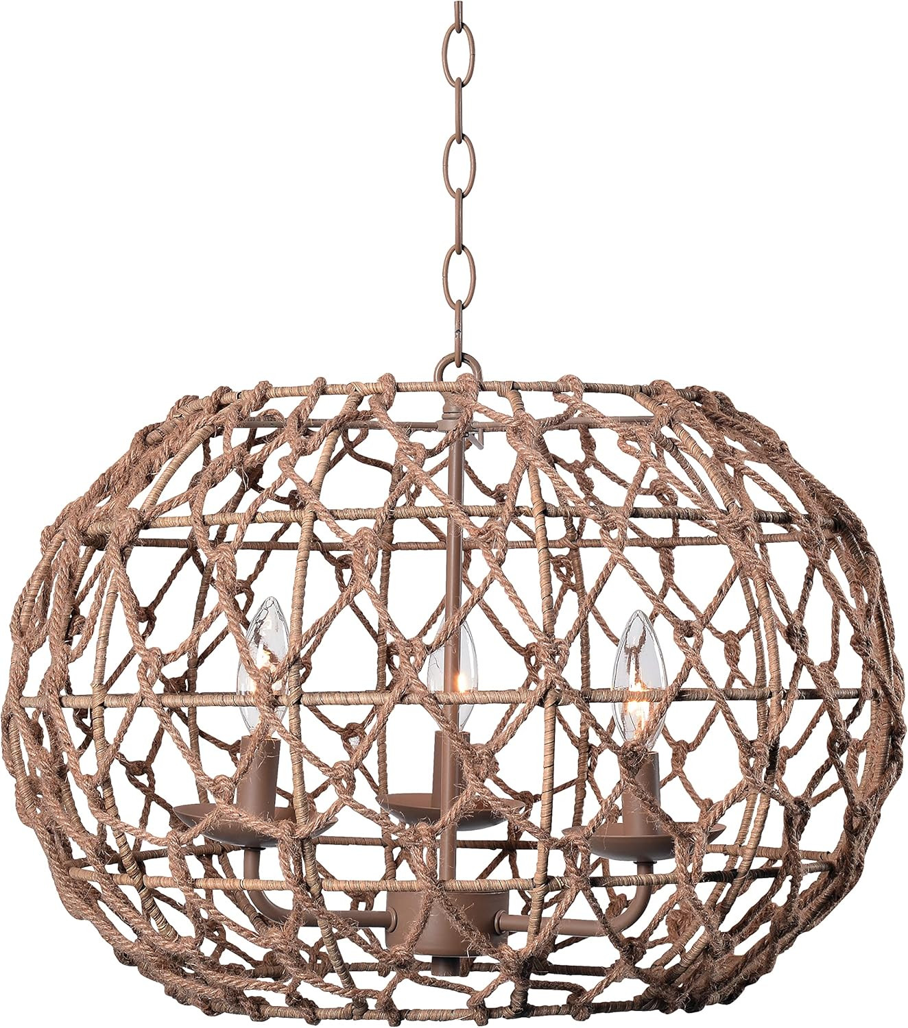 Kenroy Home 92072TN Torus Rustic Woven Pendant Light Fixture, Tan | Amazon (US)