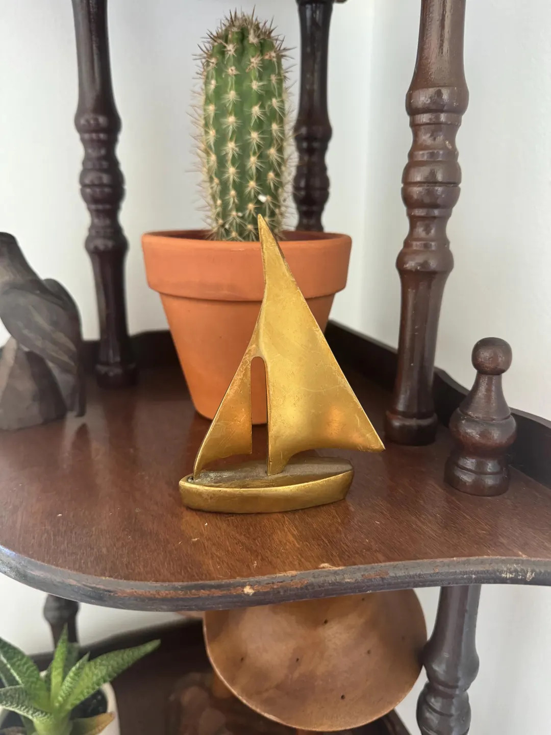Vintage Solid Brass Small Sailboat - Etsy | Etsy (US)