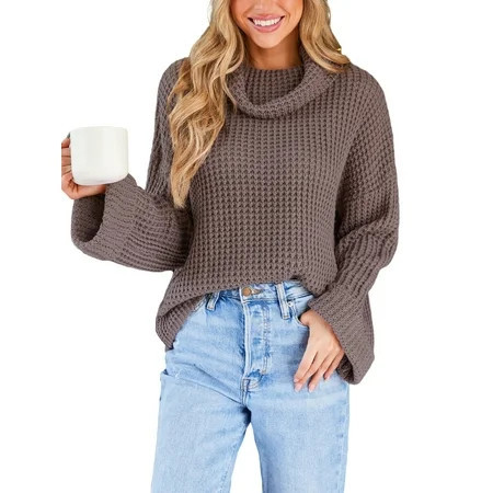 Cupshe Women s Vacation Sweater Long sleeve Turtleneck Knitwear | Walmart (US)
