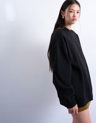 Topshop longline sweat in black | ASOS (Global)