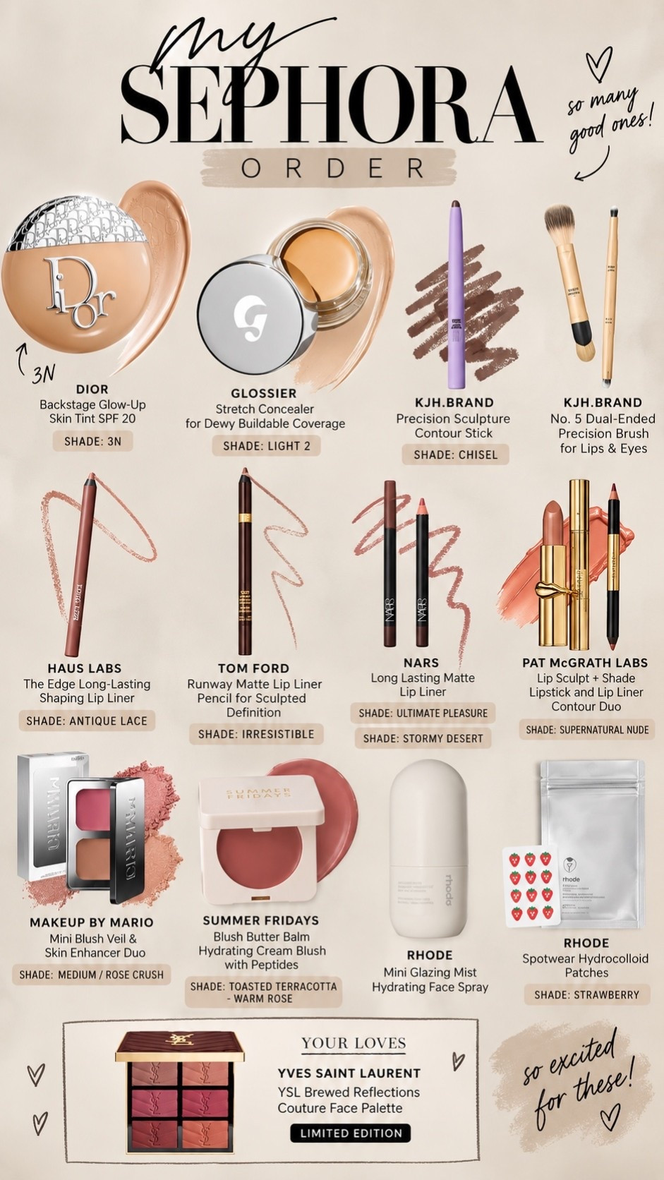 Here’s everything I just ordered from @Sephora - use code SAVETEN today for 10% off too