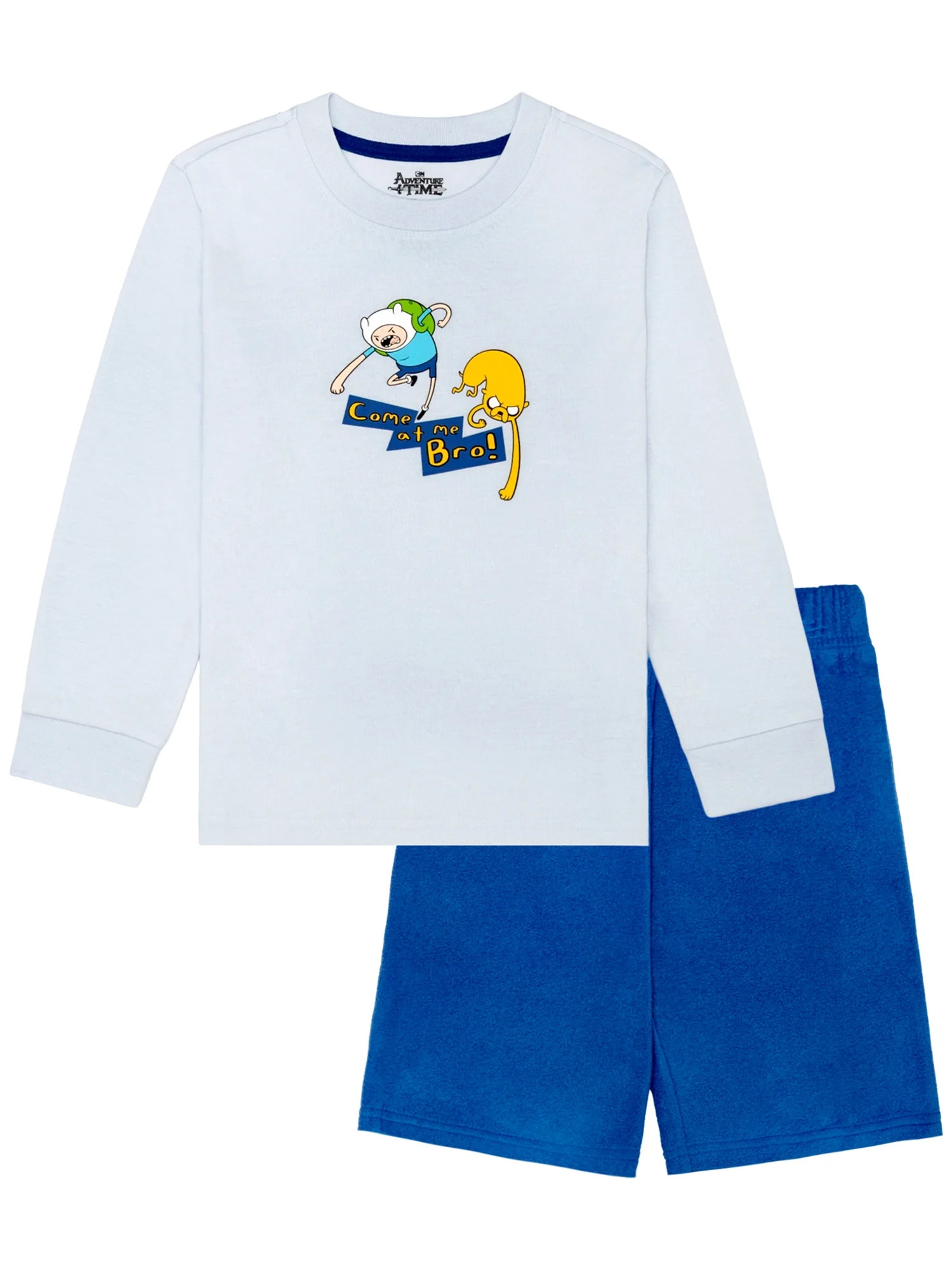 Adventure Time Boys Tween Long Sleeve Top and Short Pajama Set, 2-Piece, Sizes 4-12 | Walmart (US)