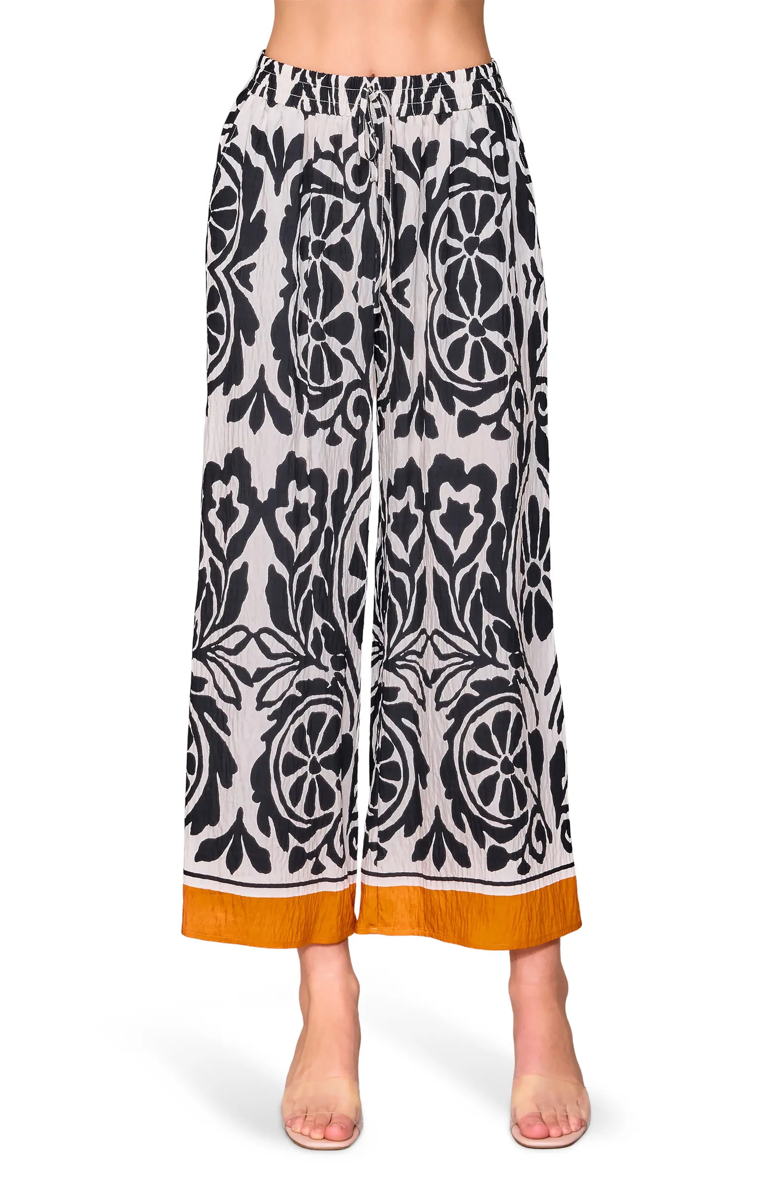 MELLODAY Floral Print Wide Leg Pants | Nordstrom | Nordstrom