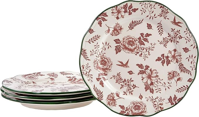 Bico Country Wanderlust Scalloped Salad Plates, 8.75 inch, Set of 4, for Salad, Appetizer, Microw... | Amazon (US)