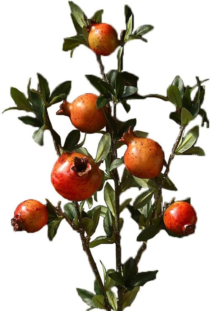 Okngr Artificial Pomegranate Branch, 3pcs Artificial Rosehip Berries 31.5inch Fake Berries Decor ... | Amazon (US)