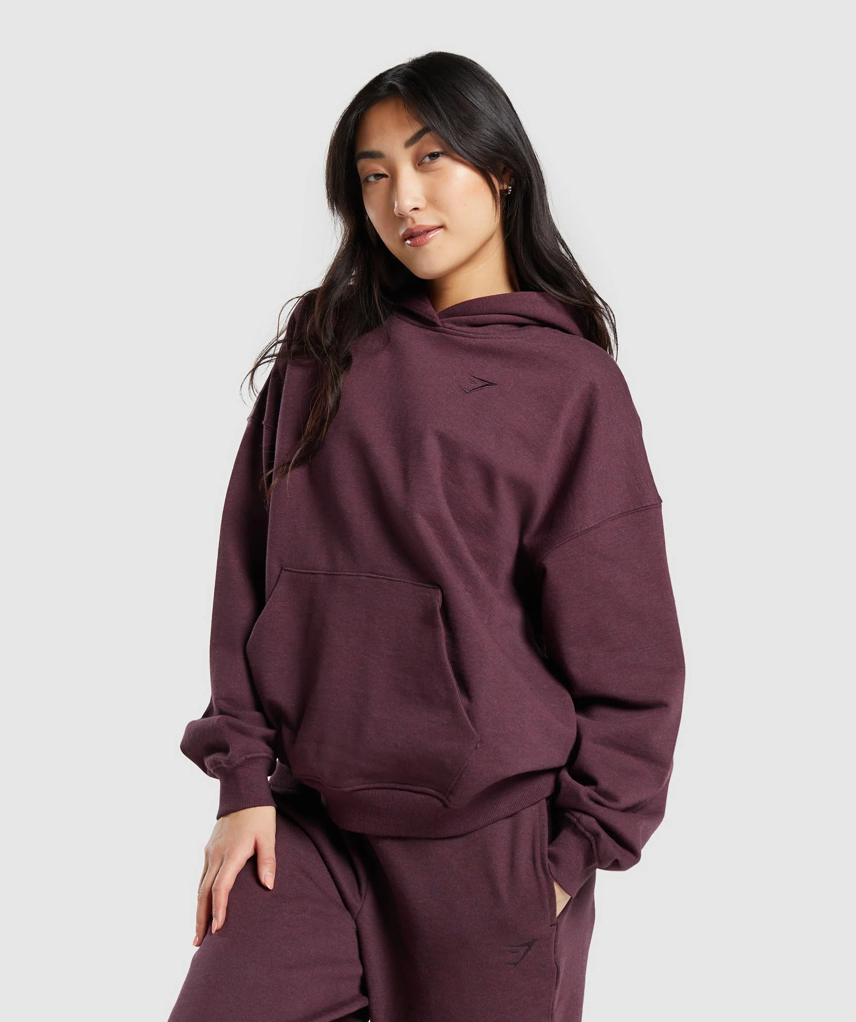 Gymshark Rest Day Sweats Hoodie - Deep Plum Marl | Gymshark US
