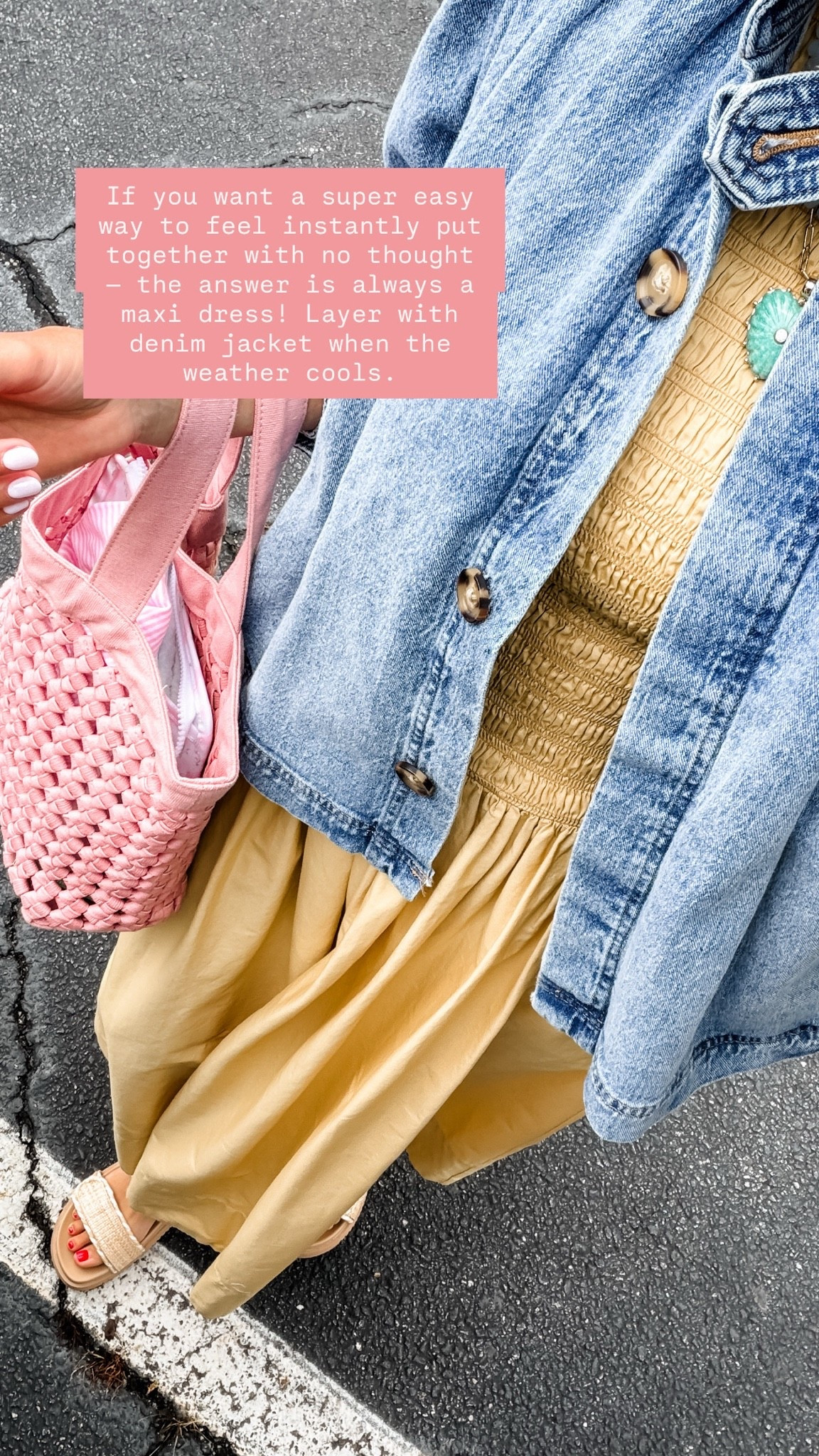 A maxi dress is such a great fail safe option to throw on! It’s just one piece & instantly makes you feel elevated! Wearing S in dress!

Loverly Grey, maxi dress, yellow dress, pre fall outfits, denim jacket, tote bag

#LTKSeasonal