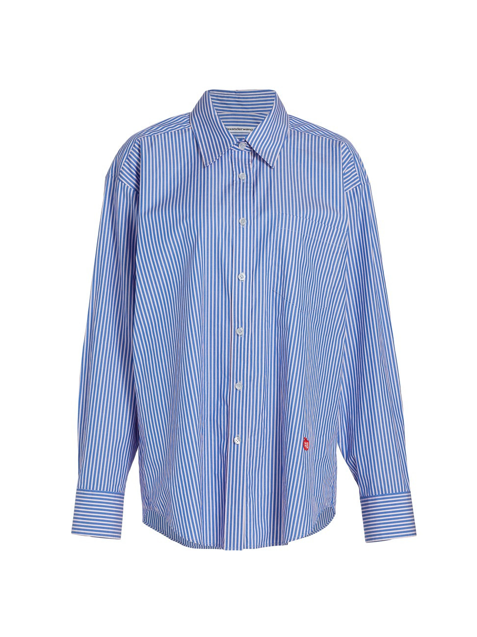 Women's Apple Patch Striped Boyfriend Shirt - Blue Pink - Size XS | Saks Fifth Avenue