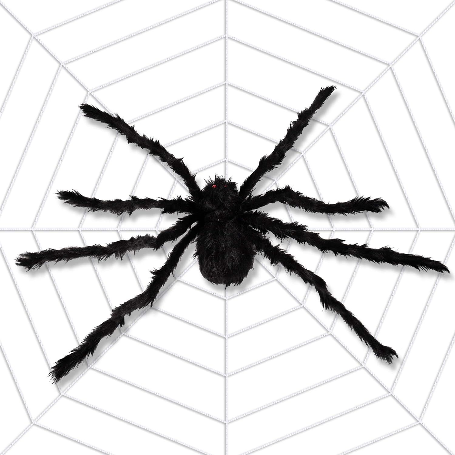 HOOJO Halloween 60” Giant Fake Spider Web Decoration, with 200" Spider Web for Outdoor& Indoor ... | Amazon (US)