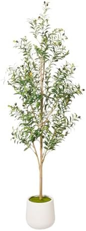 Artificial Olive Tree with White Pot - Faux Olive Tree for Home Decor, Tall Artificial Plants Ind... | Amazon (US)