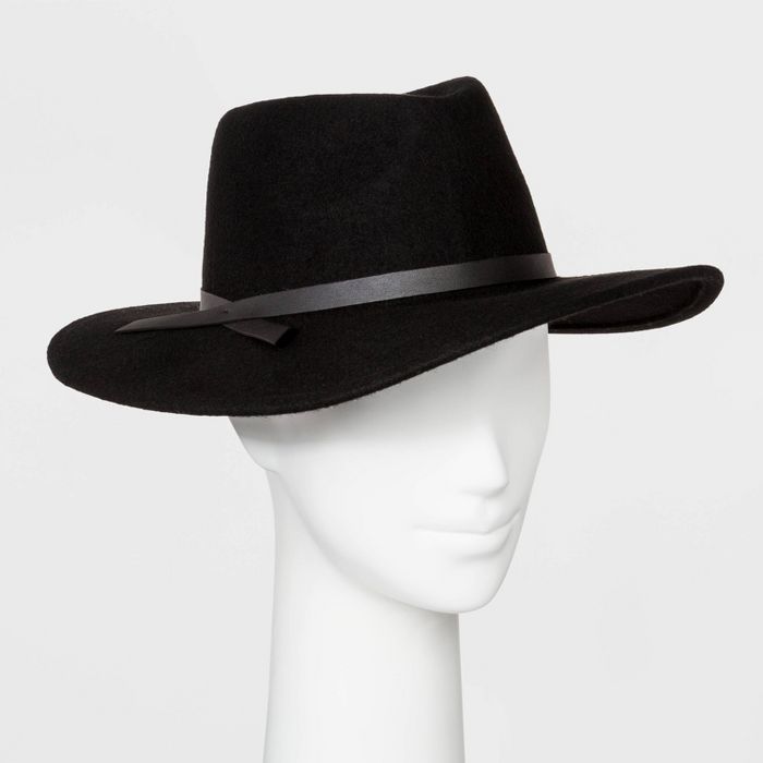 Women's Felt Wide Brim Fedora Hat - Universal Thread™ Black | Target