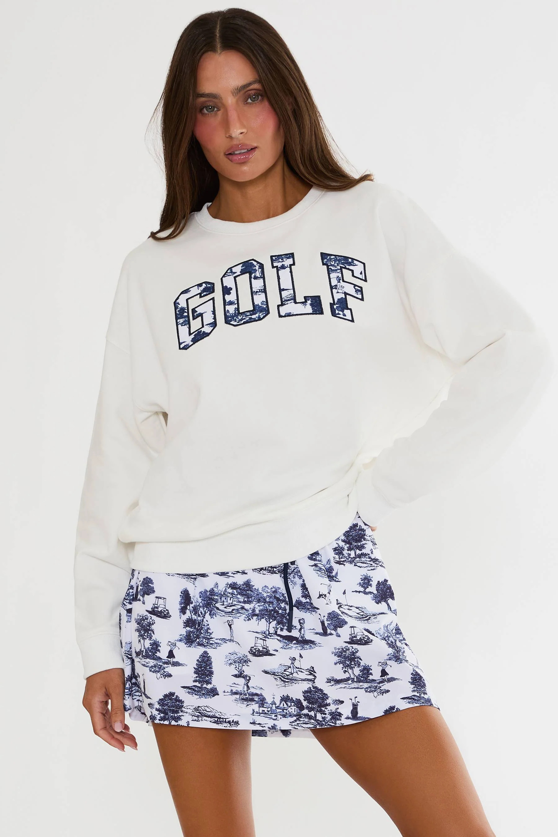 Devyn Oversized Sweatshirt Evening Golf Toile | Oversized Golf Sweatshirt | Beach Riot | Beach Riot