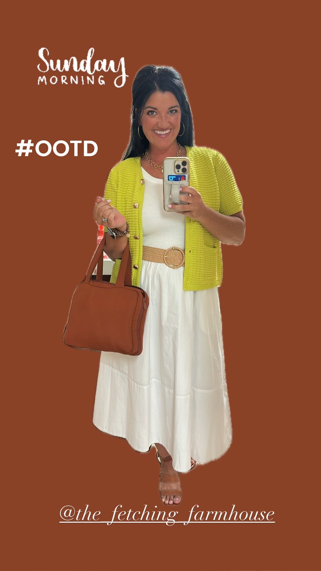 Love this Sunday outfit combo. Dress is selling out, in a size small. Sweater is amazing! Size medium. Target belt, size medium, should have gotten small. 

#LTKStyleTip #LTKBeauty #LTKWorkwear