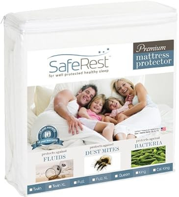 SafeRest Full Size Premium Hypoallergenic Waterproof Mattress Protector - Vinyl Free | Amazon (US)