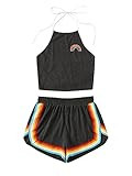 SweatyRocks Women's 2 Piece Set Halter Crop Top and Shorts Set Black M at Amazon Women’s Clothi... | Amazon (US)