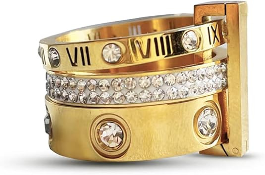 Love Friendship Gold Rings Set for Women 18K Gold Plated Titanium Steel Dainty Cubic Zirconia Rin... | Amazon (US)