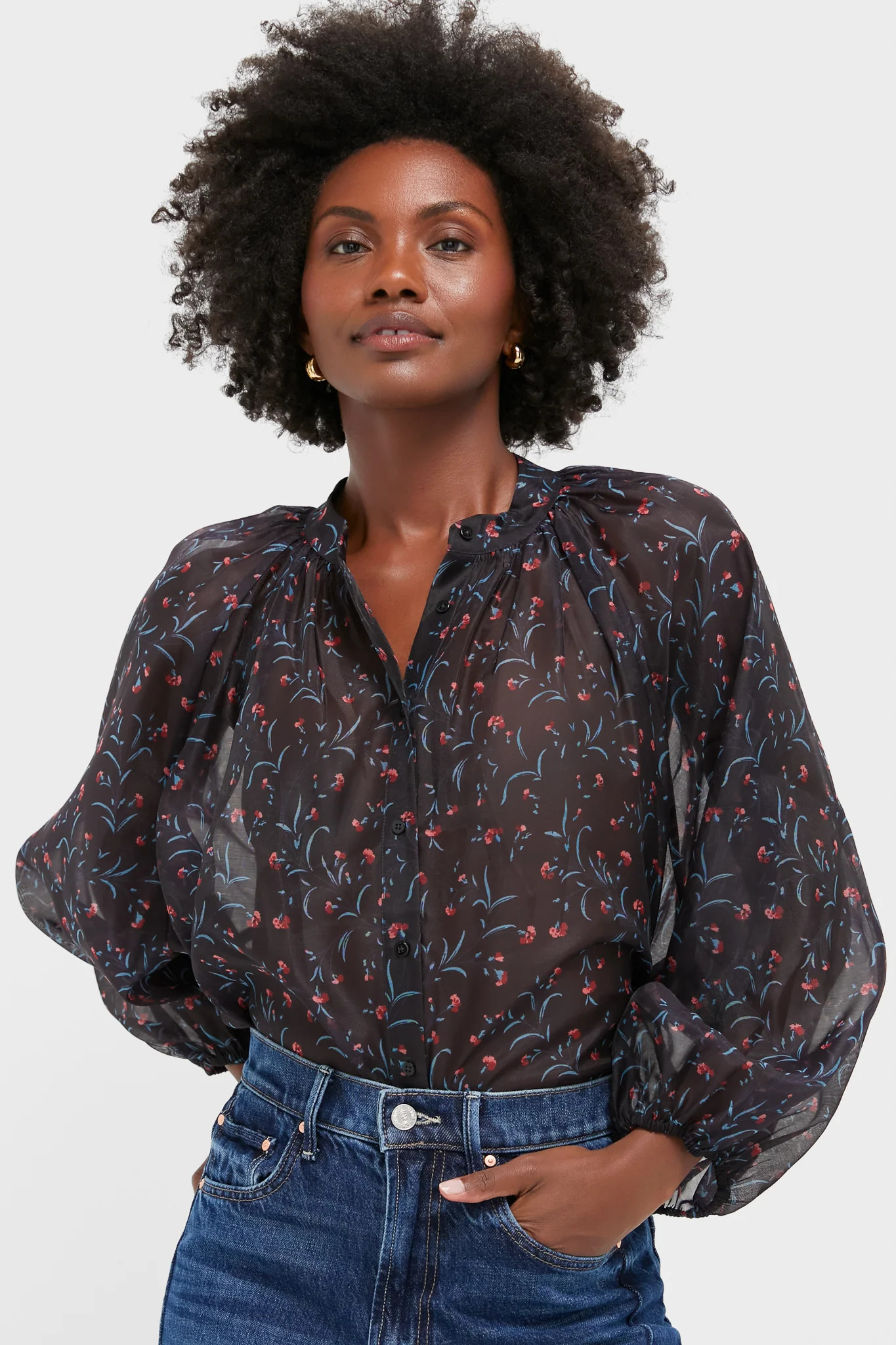 Midnight Oleander Sawyer Blouse | Tuckernuck (US)