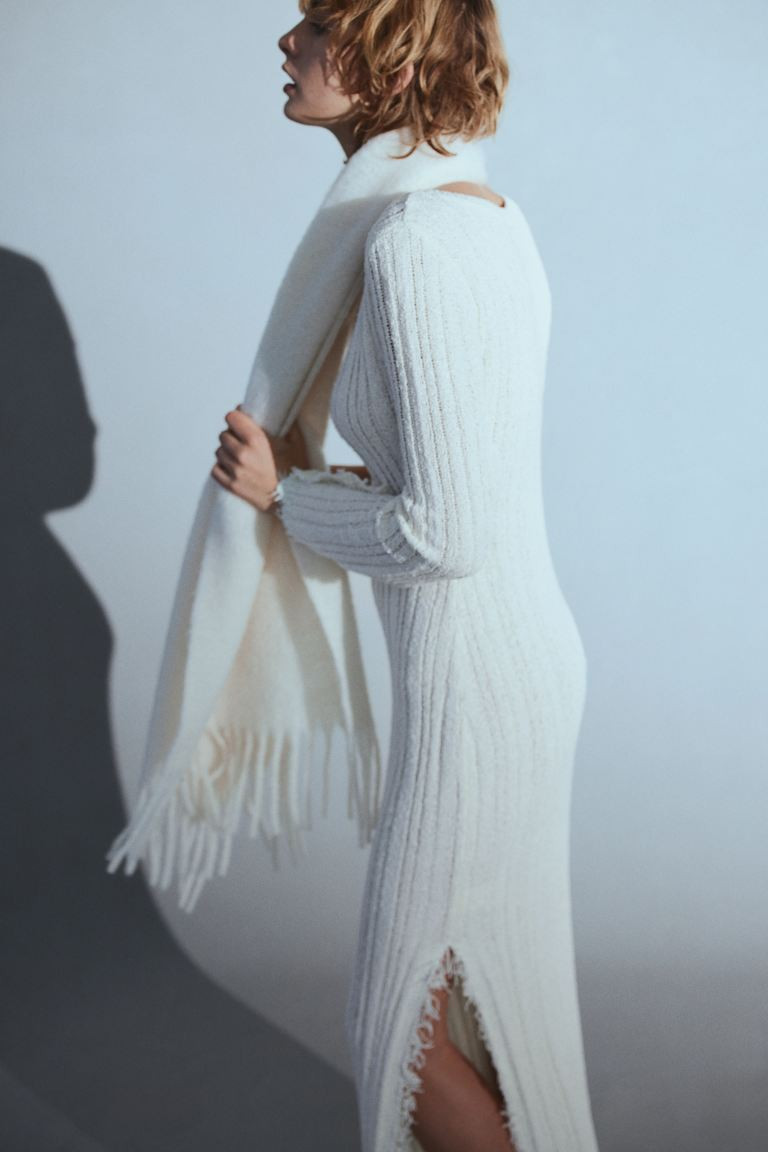 Frayed-edge Rib-knit Dress | H&M (US + CA)