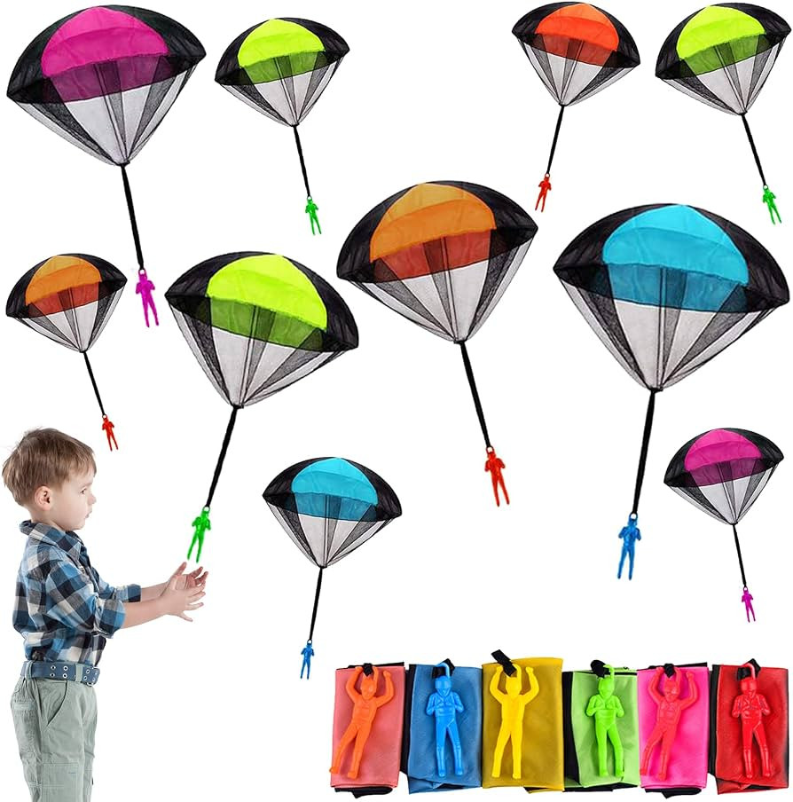 Parachute Toys for Kids, 10 Pcs Tangle Free Throwing Toy Parachute, Outdoor Flying Parachute Men ... | Amazon (US)