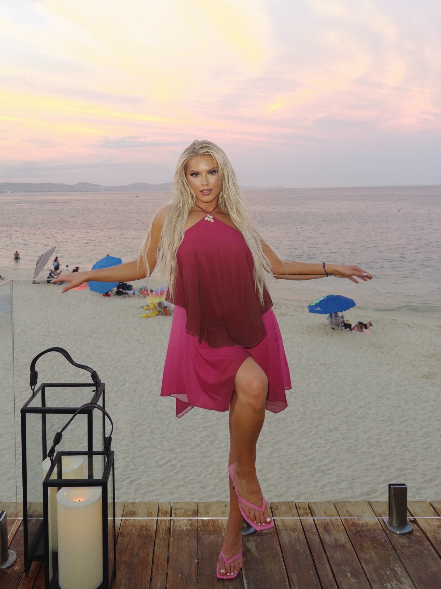Vacation flowy beach halter dress pink seashells 

#LTKTravel #LTKStyleTip #LTKSwim