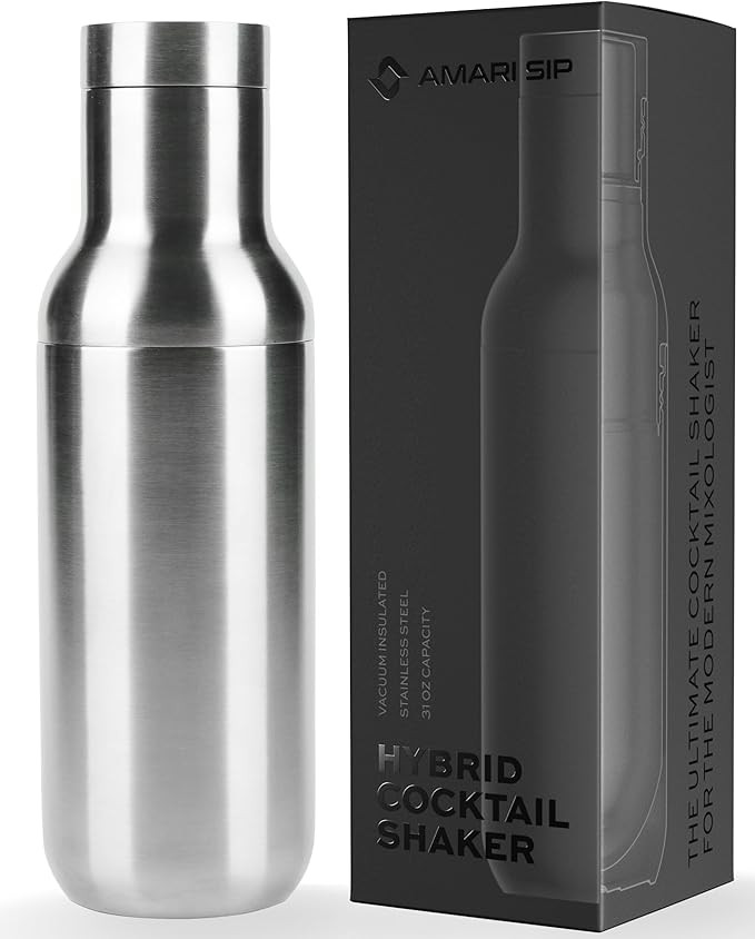 Hybrid Cocktail Shaker | Vacuum Insulated Stainless Steel | Large 31oz | Leak Proof | Built-in Me... | Amazon (US)