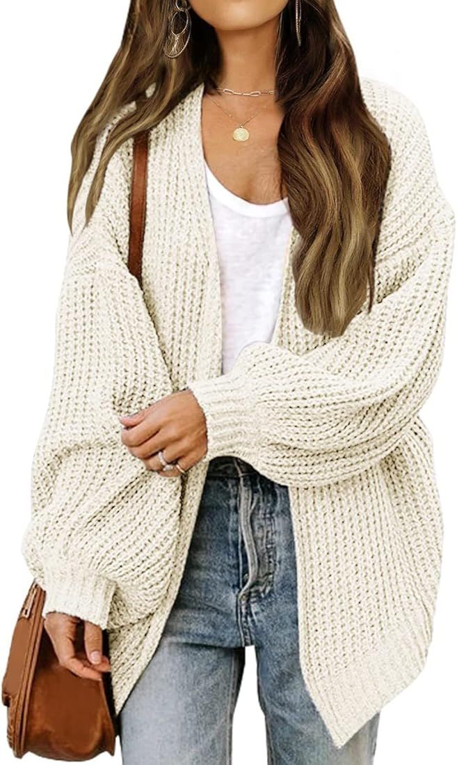 Women's Long Sweater Cardigan Sweater Top Outwear Casual Cardigan Sweater Top Jacket Fall Sweaters f | Amazon (US)