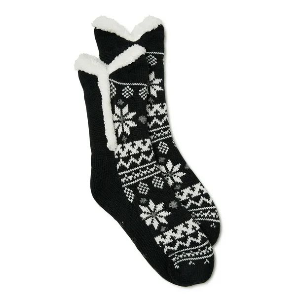 Secret Treasures Women's Fair Isle Colossal Cozy Slipper Socks, 1-Pack - Walmart.com | Walmart (US)