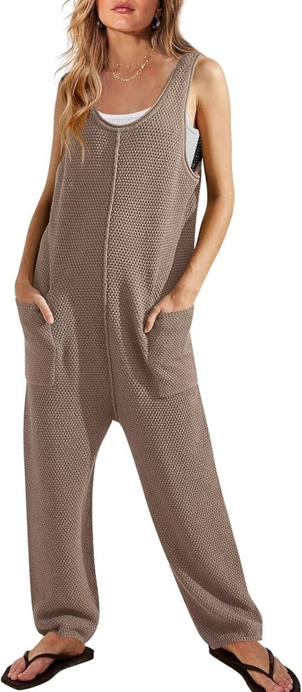 SENSERISE Womens Knit Jumpsuits Sweater Romper One Piece Loungewear Sleeveless Long Pants Overall... | Amazon (US)