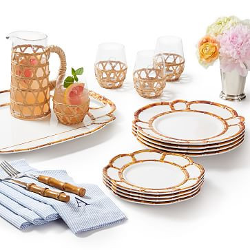 Bamboo Melamine Dinner Plate, Set of 4 | Mark and Graham