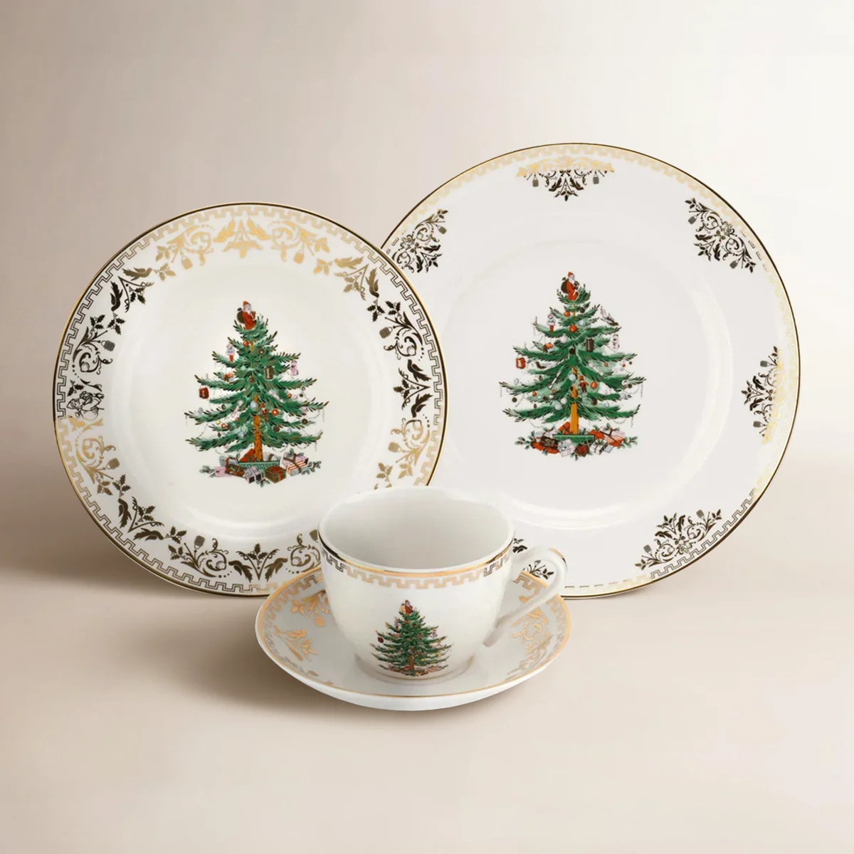 Spode Christmas Tree Gold 4-Pc Place Setting | Wayfair North America