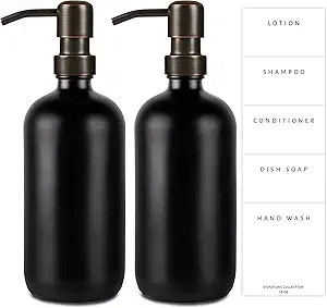 Emerson Essentials Glass Soap Dispenser Set, 2 Pack, Hand Soap Dispenser for Bathrooms and Dish S... | Amazon (US)
