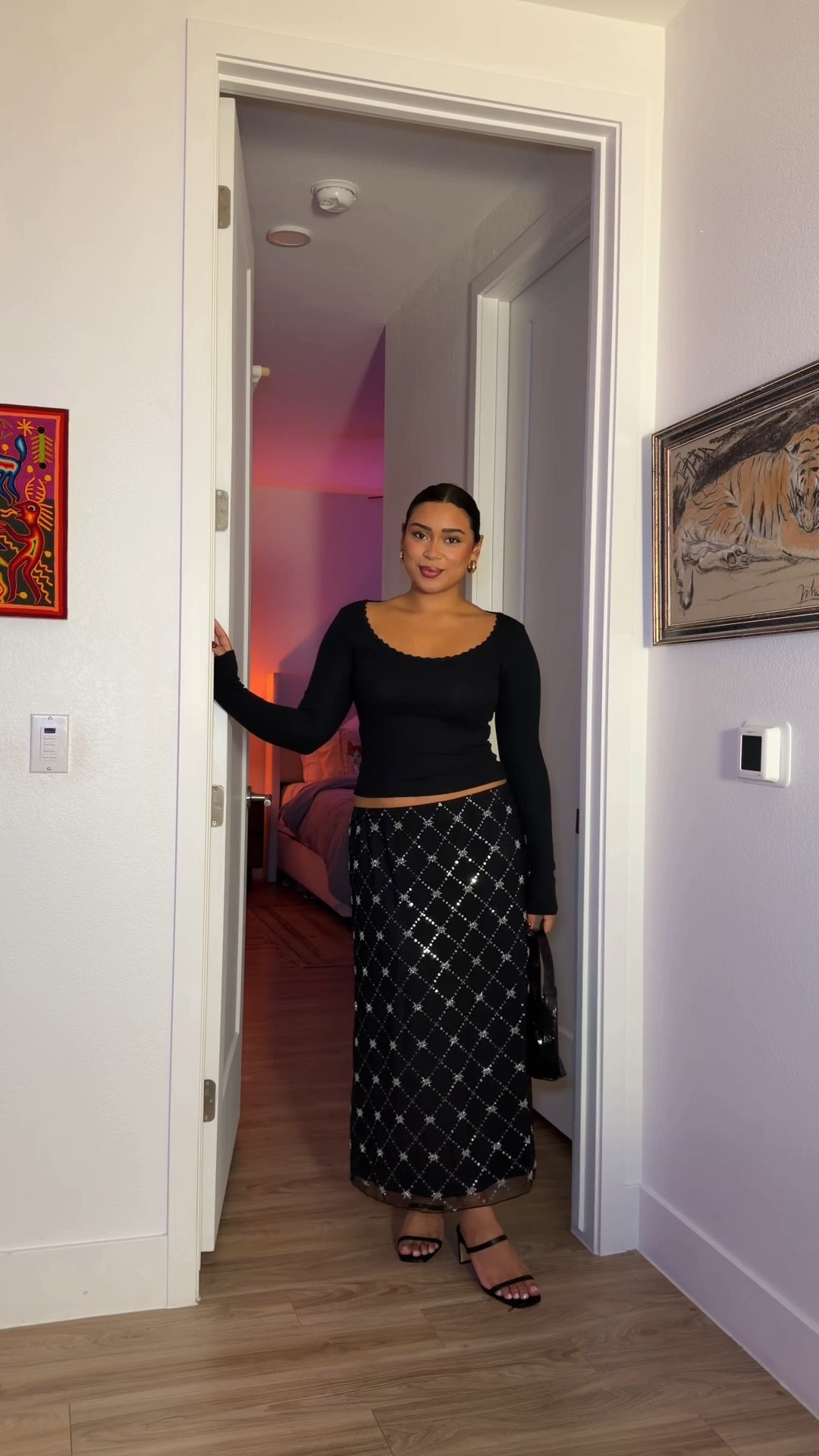 easy New Year’s Eve outfit inspo🖤 fit is American Eagle, they offer fast shipping/ available in stores too! I love this skirt (how stretchy it is) & the top is a perfect black staple (both run the to size, wearing a M in the top and L in the skirt)  *linked some similar coats in case you live in a colder place*

#LTKFindsUnder50 #LTKHoliday #LTKMidsize