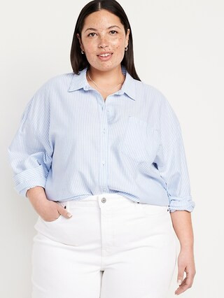 Oversized Button-Down Boyfriend Shirt | Old Navy (US)