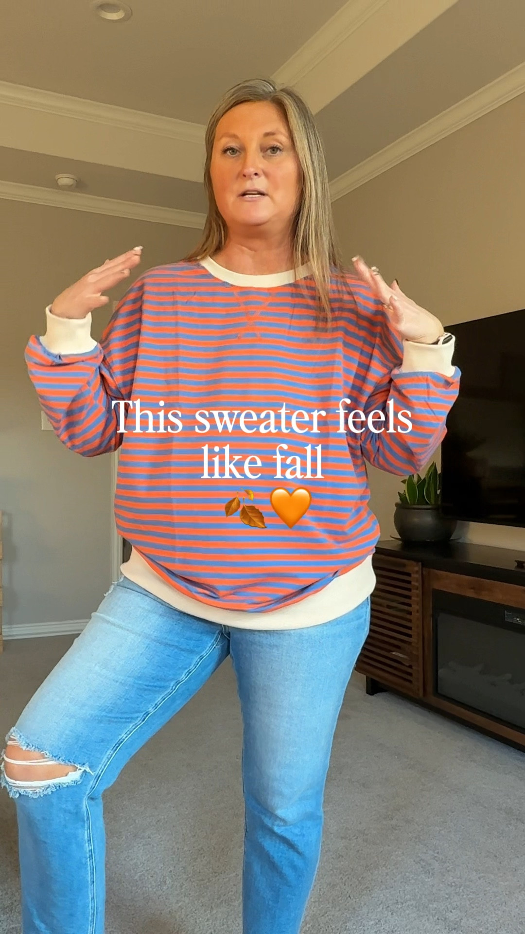 This sweater is giving fall wrapped in a hug energy 🍁
It feels like your favorite sweatshirt but looks super cute and styled — I’m obsessed with the color combo I grabbed (the orange + blue is SO good), but there are a few other color options too. Fits true to size with that perfect oversized look we love. 👏

#FallStyleFinds #CozyAndCute #SweaterWeather #CuteComfyCasual 

#LTKStyleTip #LTKSeasonal #LTKMidsize