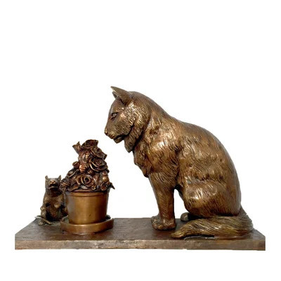 Bronze Cat & Mouse Sculpture | Wayfair North America