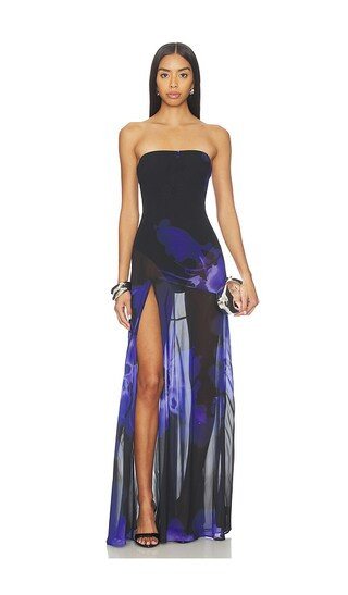 Adeliza Maxi Dress in Black & Blue | Revolve Clothing (Global)