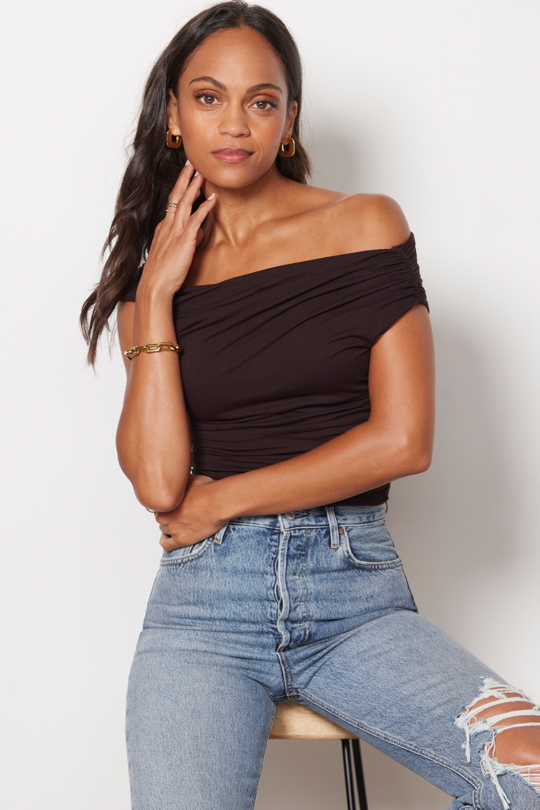 AGOLDE Hilma Twist Sleeve Bodysuit | EVEREVE | Evereve