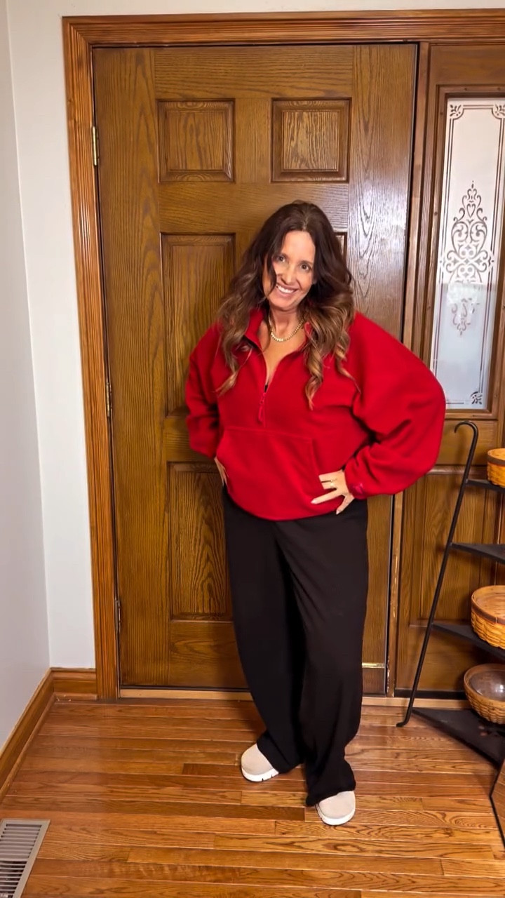 Cute Valentines fit or any day! Comfortable pants they’re not jeans they’re not leggings you can dress them up. You can casual them down super comfortable…

@fabletics 
@oyoangle_official1 
@melindamaria_jewelry 
comment shop for a link message me. Welcome!! I’m a wife, mom, sharing wearable, colorful, and confidence-boosting fashion for women 40+. and everyone else. Fashion in style doesn’t have a size or an age to it feel confident in what you wear. You’ll find OOTDs, I definitely show you Fashion that is wearable and that I wear. Finding new great pieces at reasonable prices. You are smart, you are worthy! Be blessed 💕