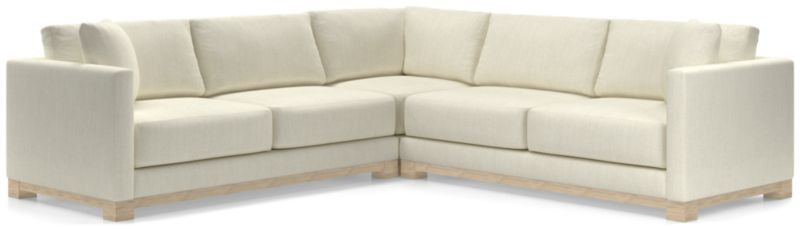 Gather Wood Base 3-Piece L-Shaped Sectional Sofa + Reviews | Crate & Barrel | Crate & Barrel