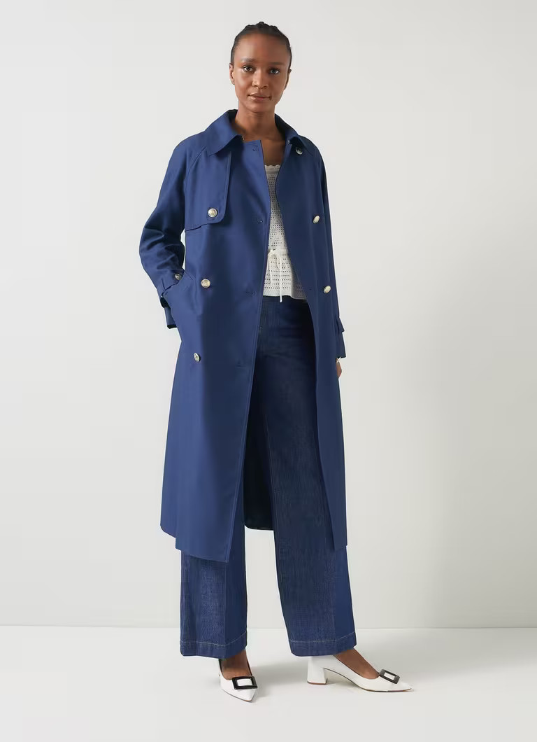 Keaton Navy Double Breasted Trench Coat | L.K. Bennett (UK)