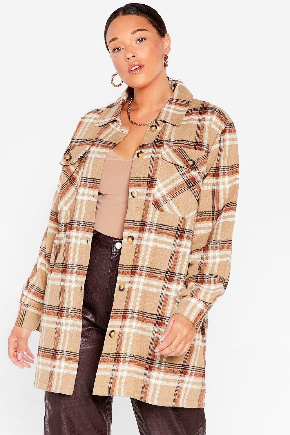 Plaid Our Move Plus Shirt Jacket | NastyGal (US & CA)
