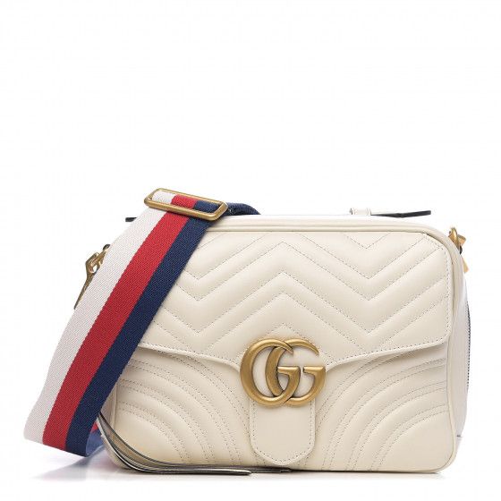 Calfskin Matelasse Small GG Marmont Shoulder Bag White | Fashionphile