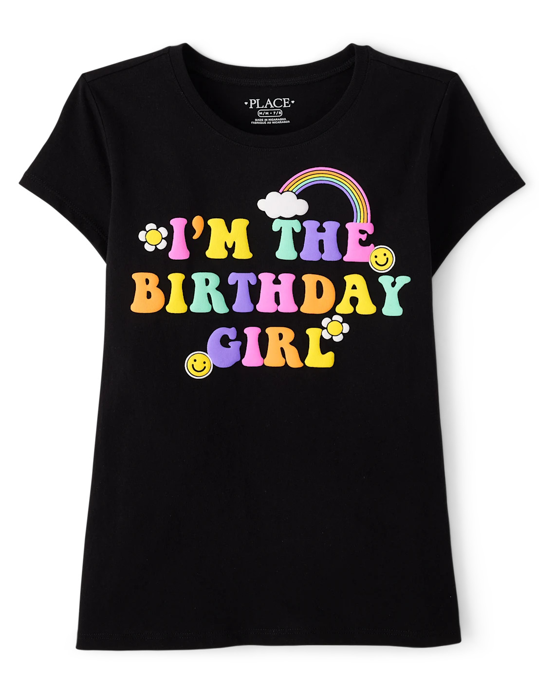 Girls Rainbow Birthday Girl Graphic Tee - black | The Children's Place