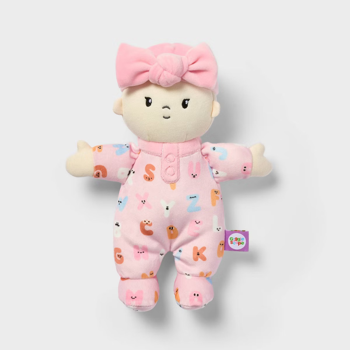 8" Girl Soft Little Baby Doll Pink Alphabet Pajamas - Gigglescape™ | Target