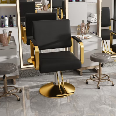 KWPZQEB Hydraulic Salon Chair, 360¡ã Swivel Barber Stylist Chair with Pump, Barber Salon Chair, Non-Tilting Hairdressing Chair for Hair Salons, Black | Target