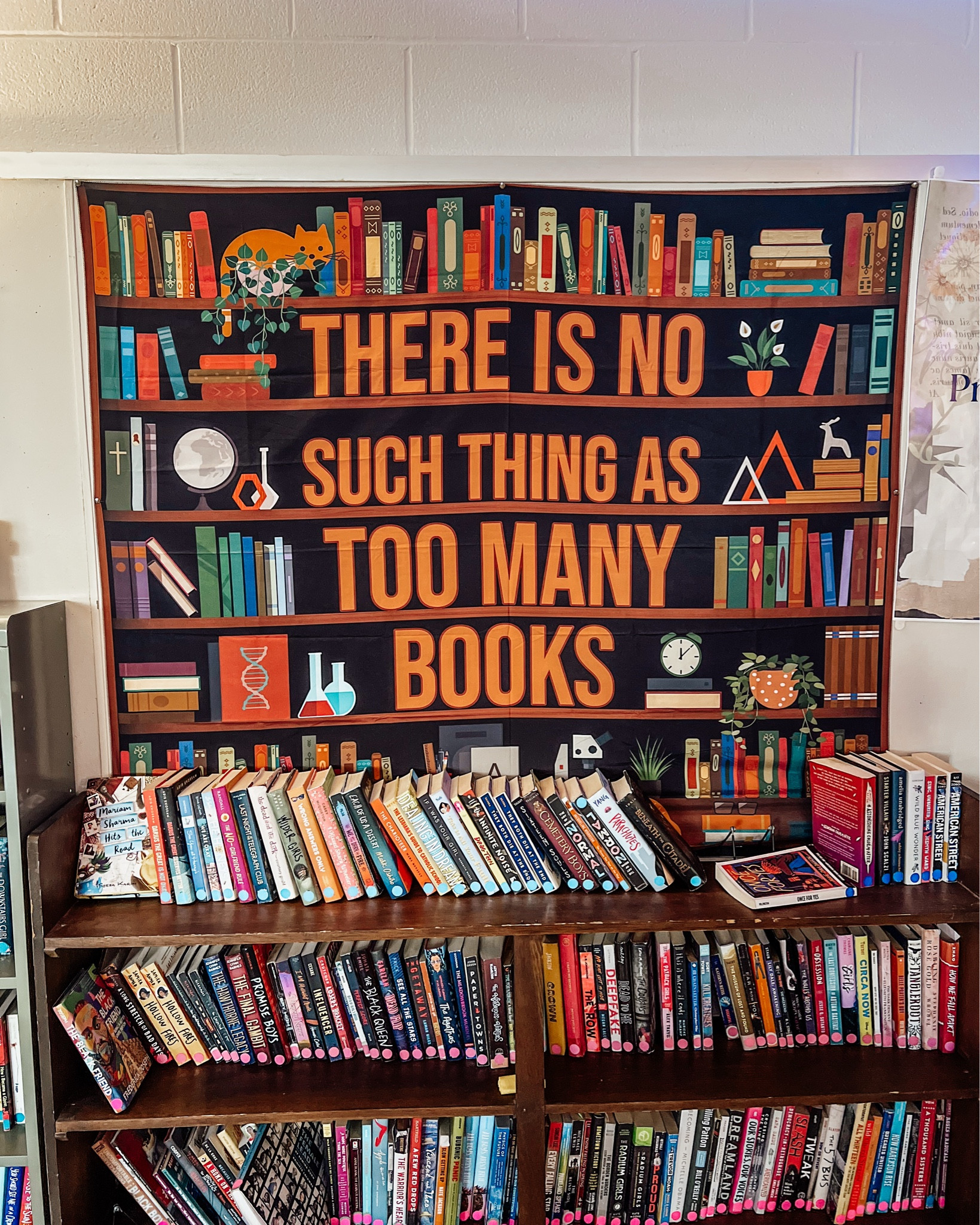 Things bringing me absolute joy in my classroom this year:

1) This huge tapestry covered most of my blank bulletin board. 
2) A daily reminder to my teenagers that reading is cool. 
3) An electric standing desk and rolling stool - so many options for working with students!
4) Coat rack because there’s no coat closet space. 
5) New bookcases! This was a NEED because of all the books I have and I’m about to add more!

English teacher classroom 

#LTKFindsUnder50 #LTKCyberWeek #LTKHome